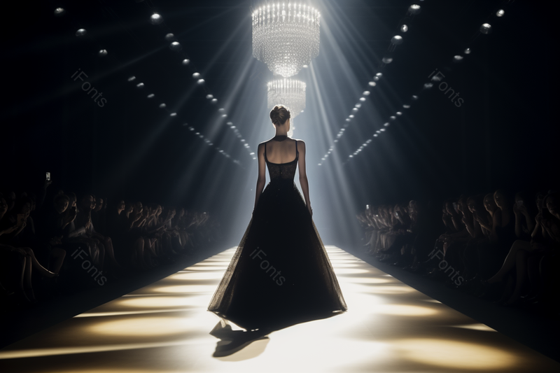 舞台秀灯光秀女模特背影实拍摄影图,高清,摄影图,摄影图片,图片大全,摄影图免费下载